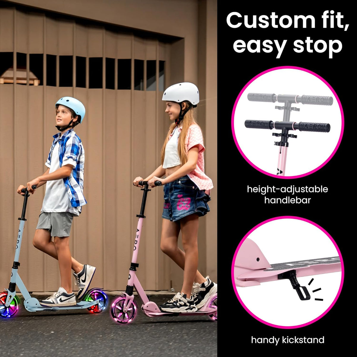 A5 Teen Foldable Scooter - Pink - Image 6