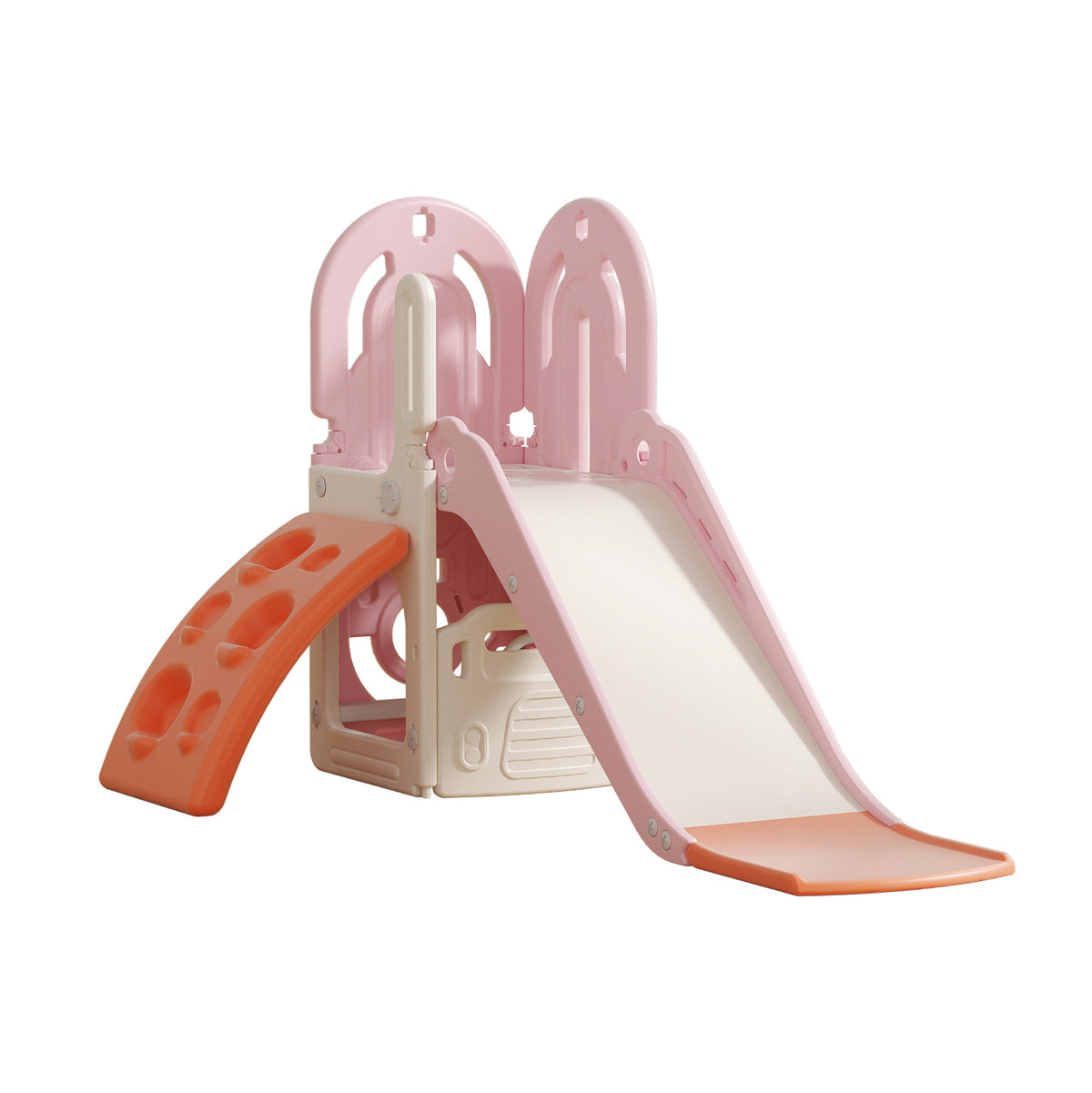 Slide w/ Climbing Wall and Basketball Hoop - Pink - Image 6