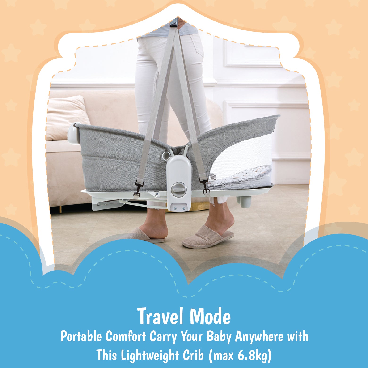 Mastela 6-in-1 Deluxe Multi-Functional Bassinet - Grey