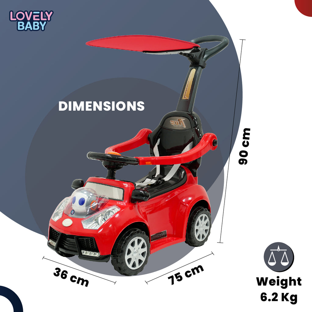 Lovely Baby Lovely Baby 3-in-1 Kids Ride-On Push Car - Red - additional view 7