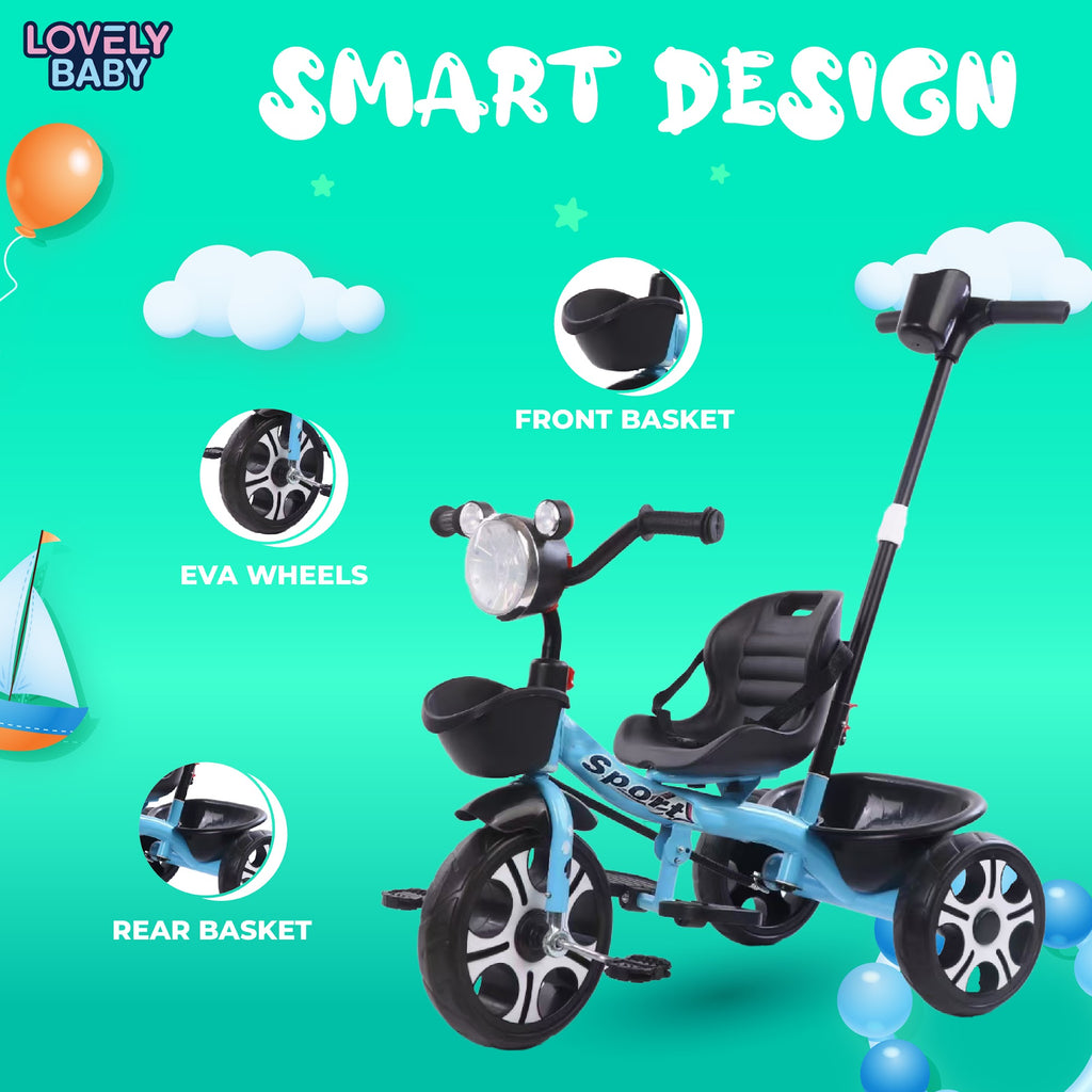 Lovely Baby Lovely Baby Kids Smart Tricycle - Blue - lifestyle view