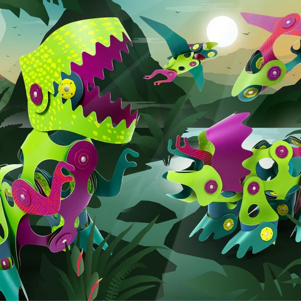 Clixo Dino Adventure Pack - 36 Piece Magnetic Building Set