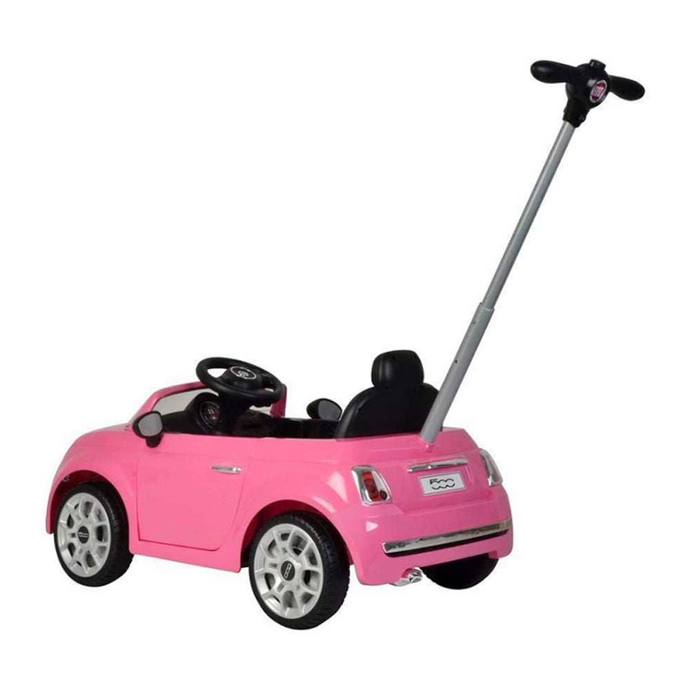 Lovely Baby Fiat 500 Kids Ride-On Push Car with Parental Control Handle - Pink - alternate angle