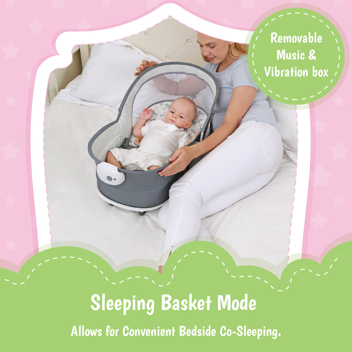 Mastela 6-in-1 Deluxe Multi-Functional Bassinet - White