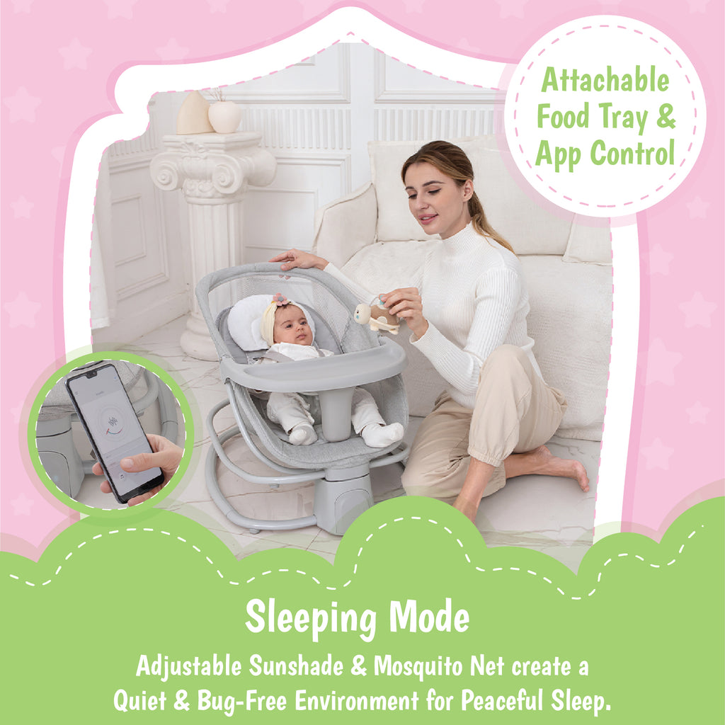 Mastela 4-in-1 Baby Rocking Chair - Light Grey