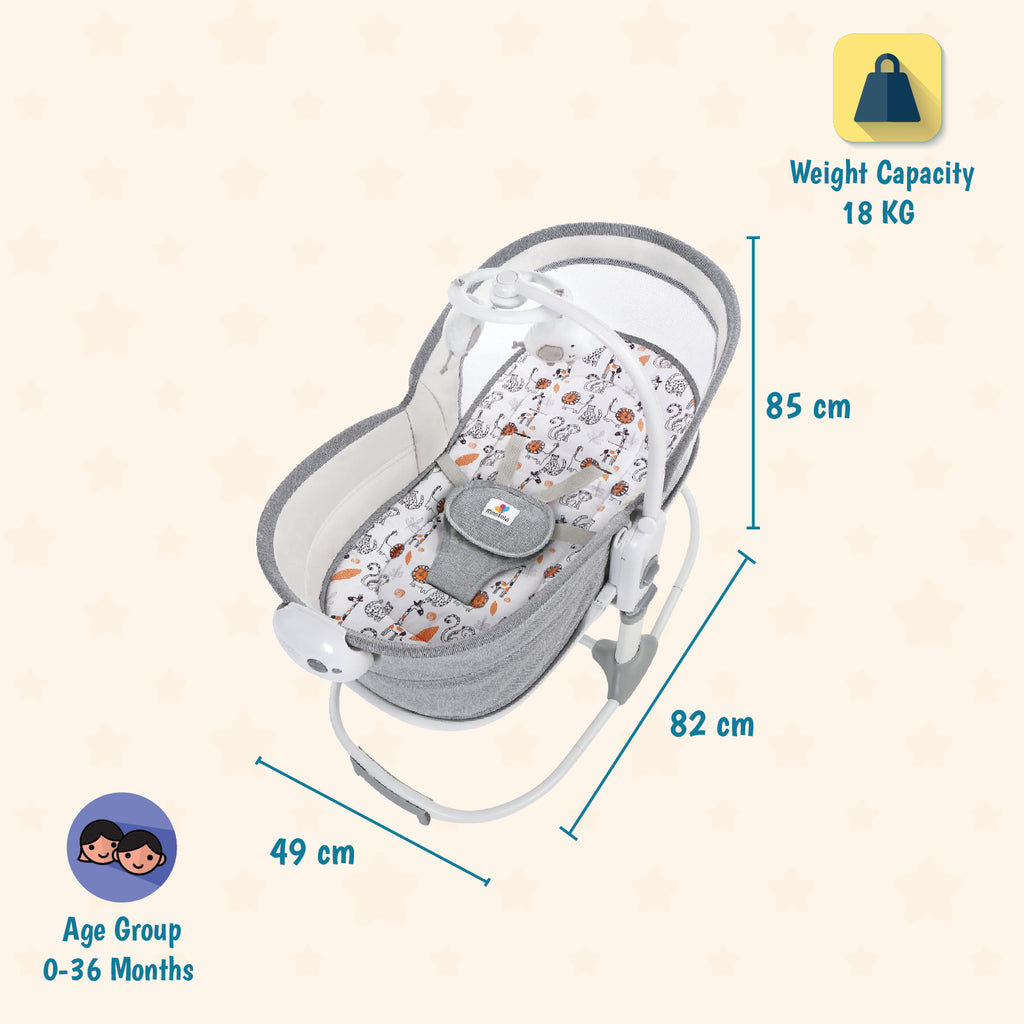 Mastela 6-in-1 Deluxe Multi-Functional Bassinet - Grey