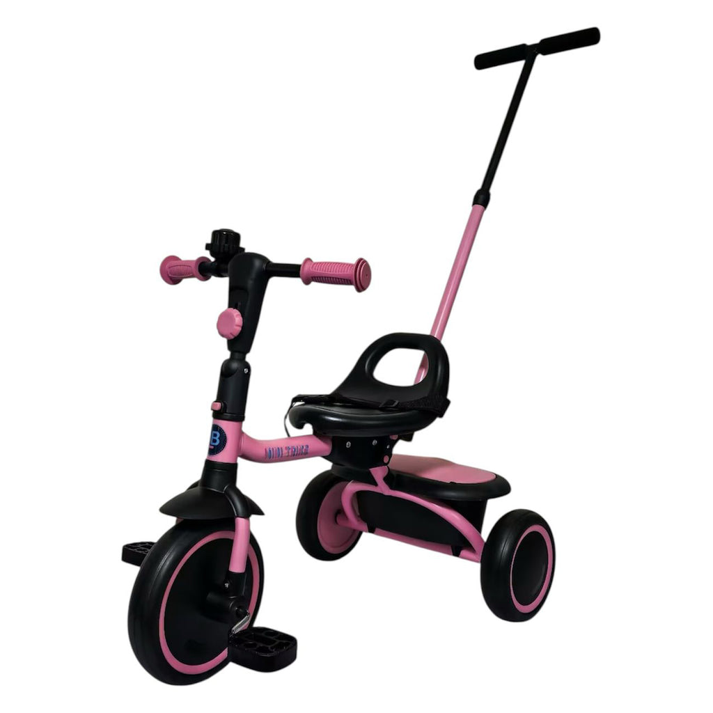 Lovely Baby Lovely Baby Tricycle for Kids Trike with Adjustable Handle, EVA Wheels, Seat Belt & Rear Basket, Steel Frame for Children Age 1 to 3 Years - Pink - product hero