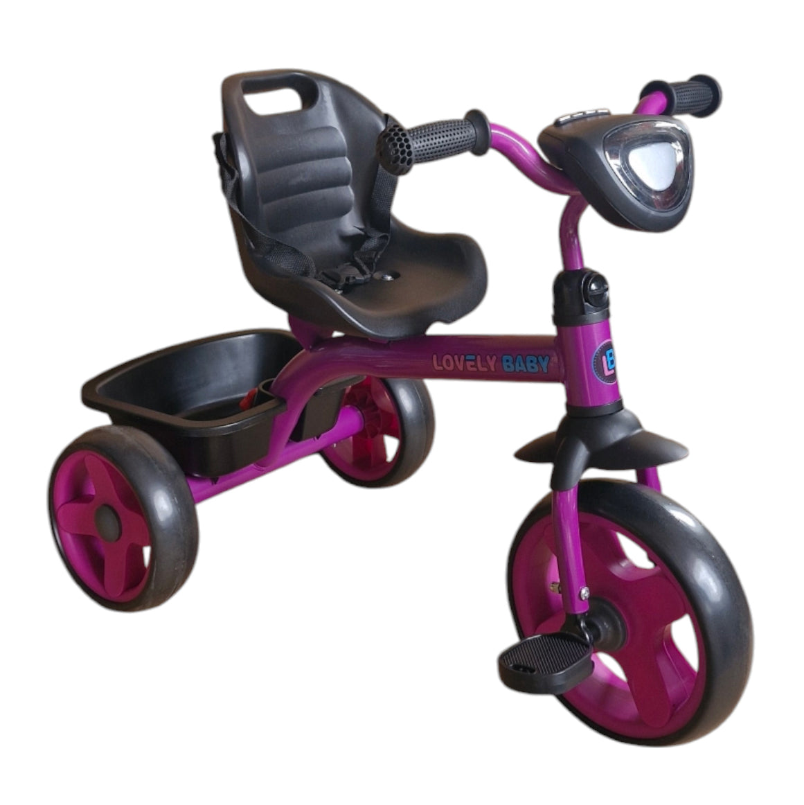Lovely Baby Lovely Baby Smart Kids Tricycle with LED Lights, Music & Safety Seat Belt - Purple - product hero