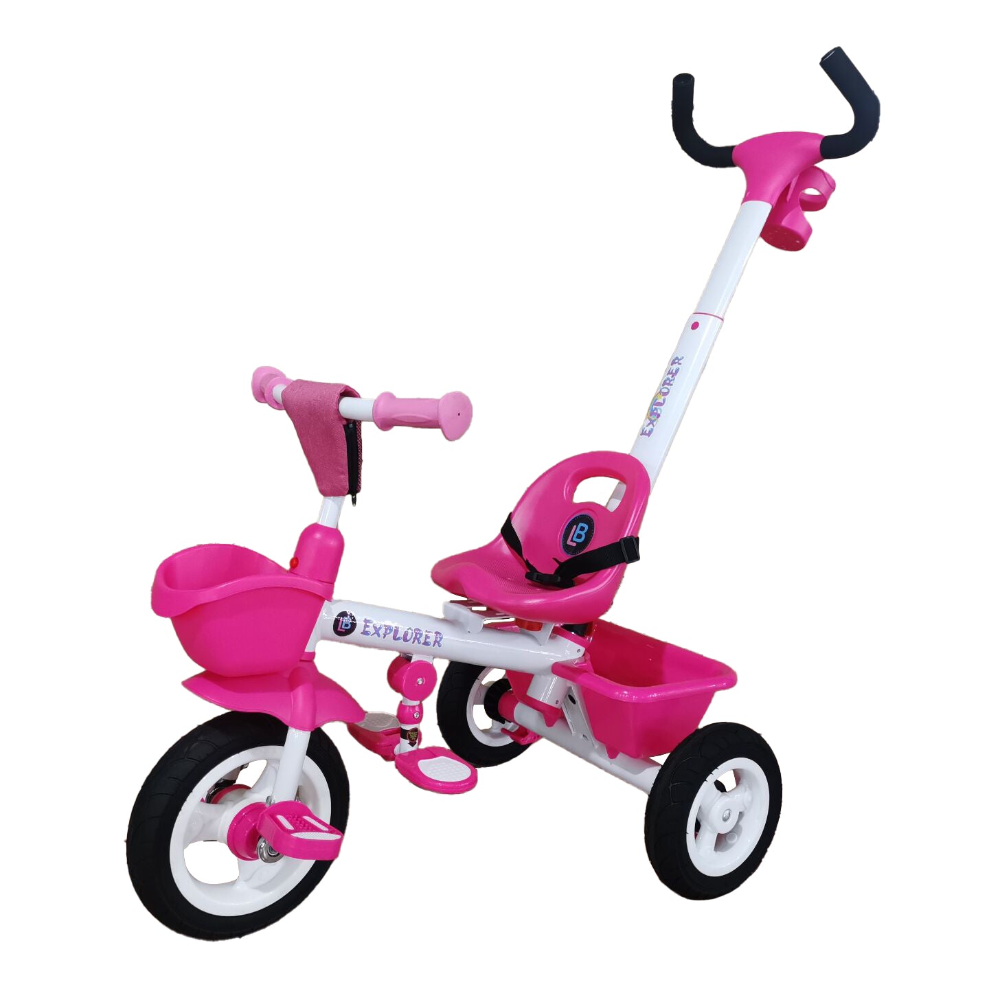 Lovely Baby Lovely Baby Smart Kids Tricycle with Parent Push Handle, Rubber Wheels & Dual Storage - Yellow - alternate angle