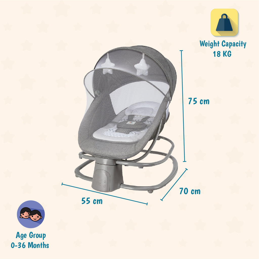 Mastela 4-in-1 Baby Rocking Chair - Dark Grey