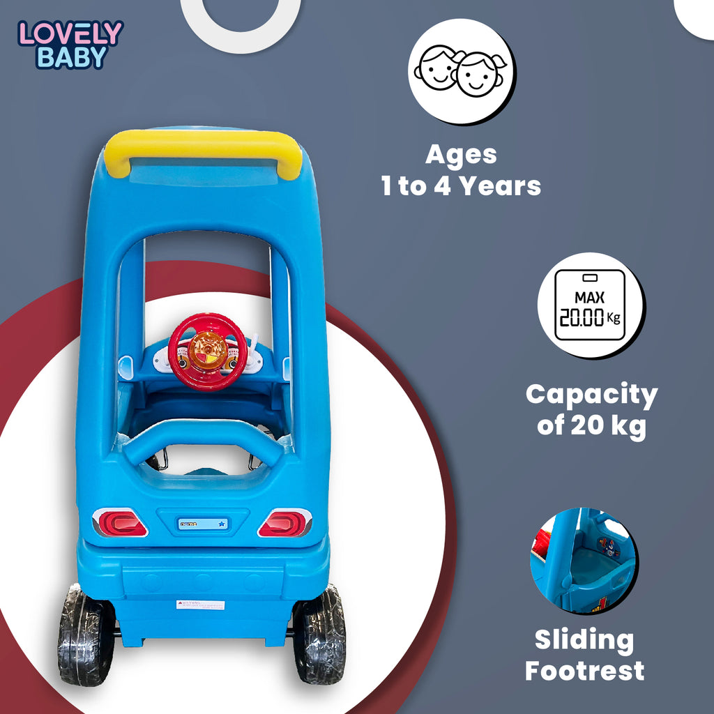 Lovely Baby Lovely Baby Cozy Coupe Ride-On Car - Pink - dimensions and contents