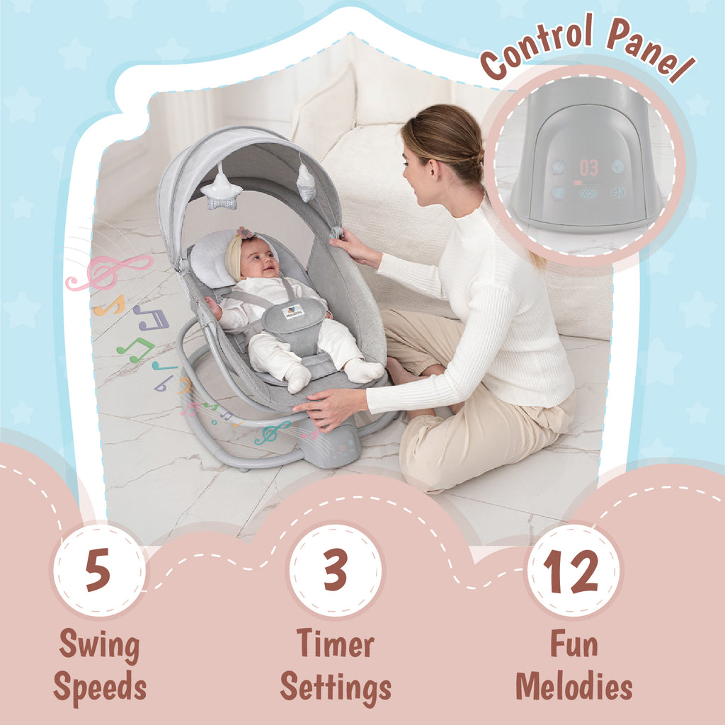 Mastela 4-in-1 Baby Rocking Chair - Light Grey
