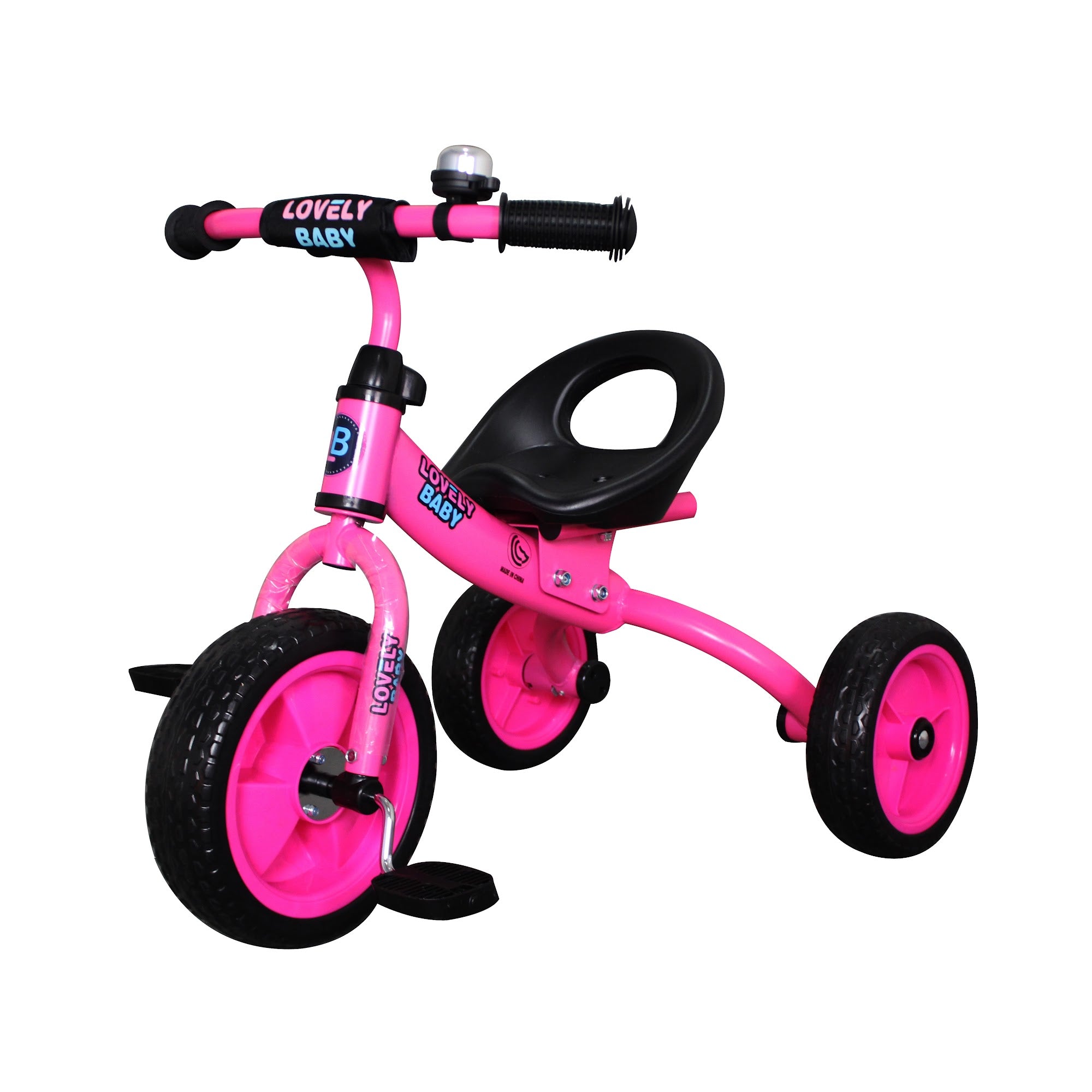 Lovely Baby Lovely Baby Ergonomic Toddler Tricycle with Durable Steel Frame - Pink - product hero