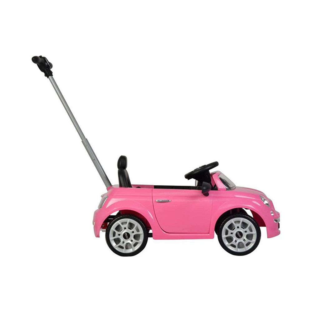 Lovely Baby Fiat 500 Kids Ride-On Push Car with Parental Control Handle - Pink - lifestyle view