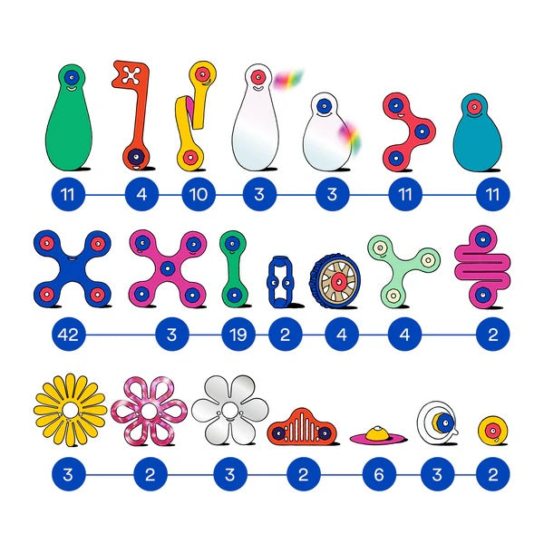 Clixo Family Pack - 150 Piece Magnetic Building Set