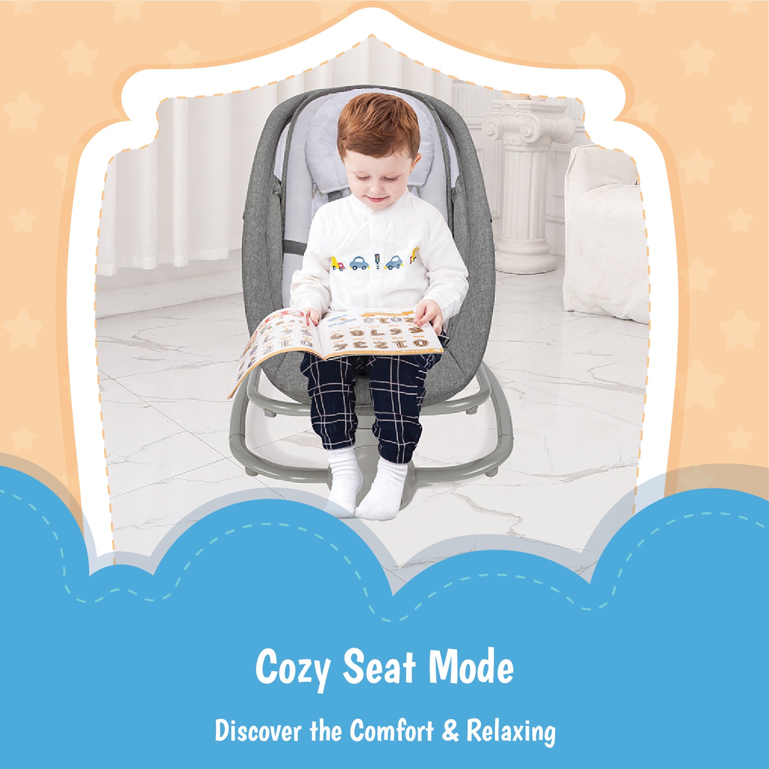 Mastela 4-in-1 Baby Rocking Chair - Dark Grey