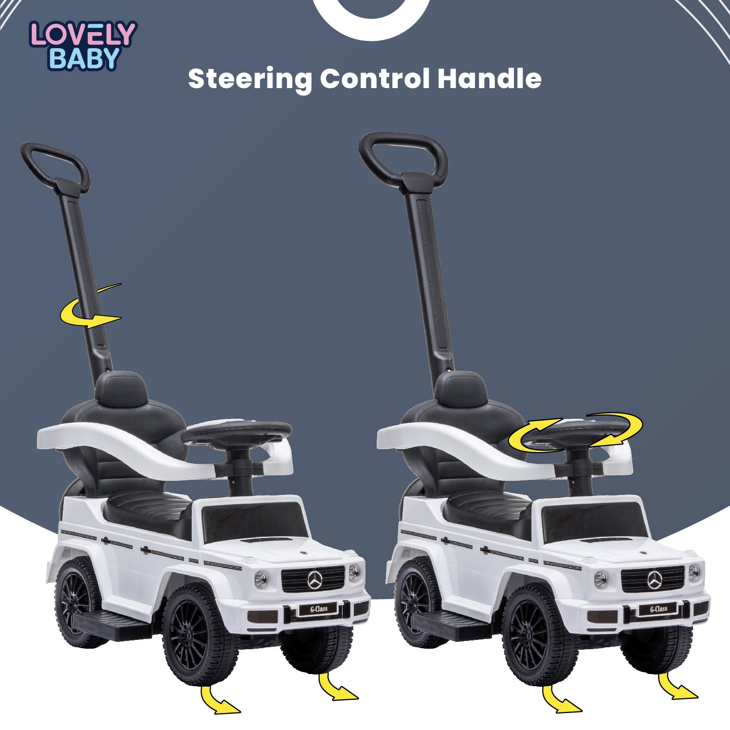 Lovely Baby Mercedes-Benz G-Class Kids Ride-On Push Car - White - additional view 6