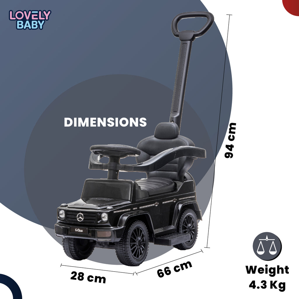Lovely Baby Mercedes-Benz G-Class Kids Ride-On Push Car - Black - additional view 7