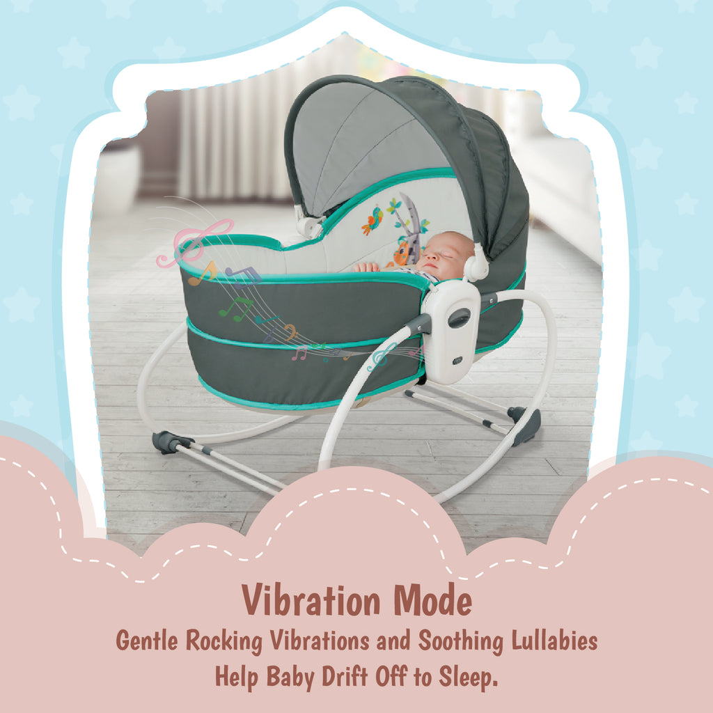 Mastela 5 In 1 Rocker & Bassinet for Infants - Green