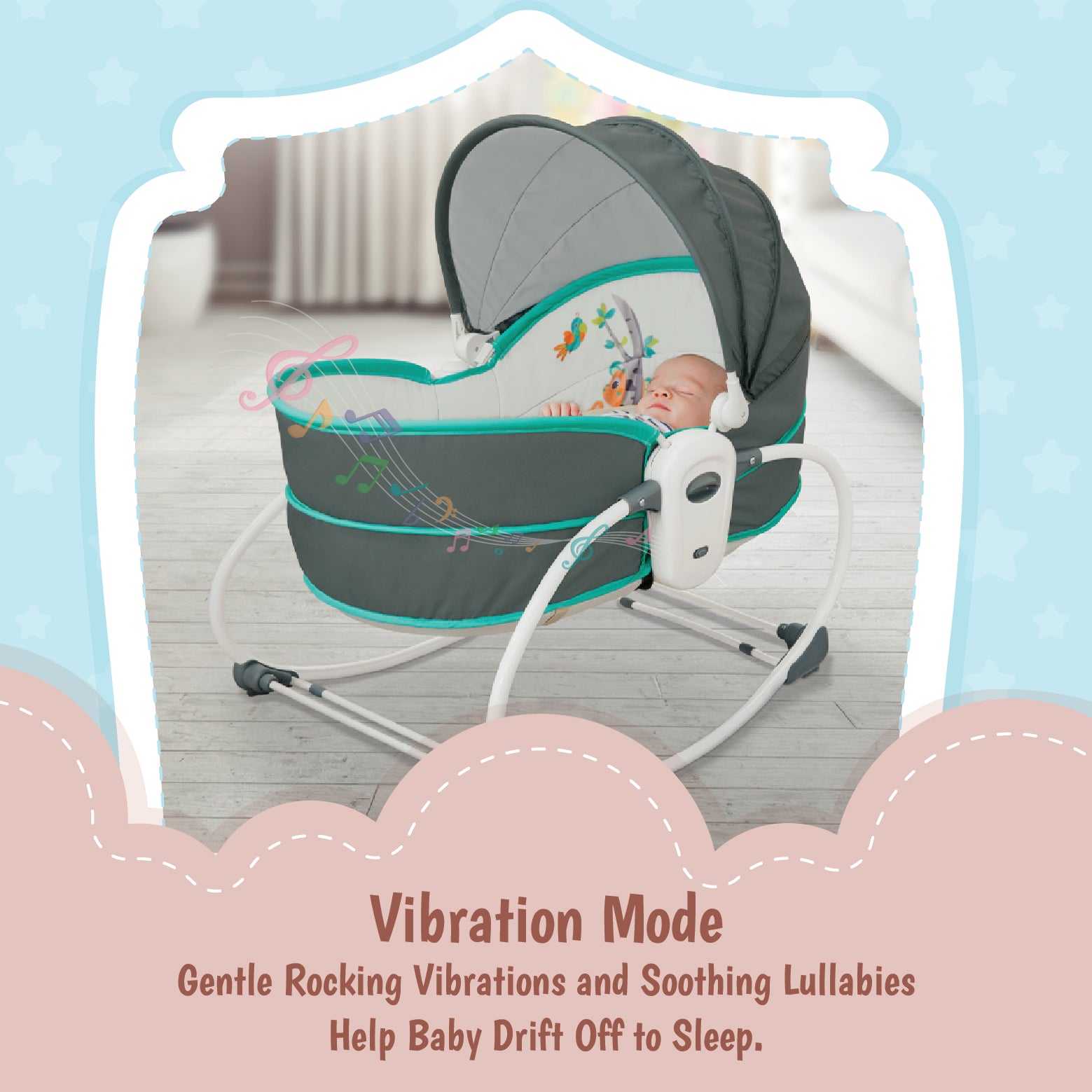 Mastela 5 In 1 Rocker & Bassinet for Infants - Green