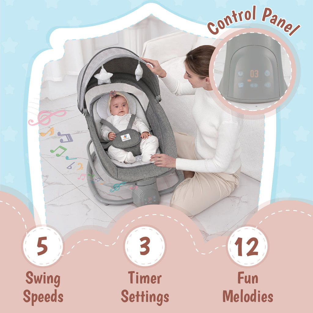 Mastela 4-in-1 Baby Rocking Chair - Dark Grey