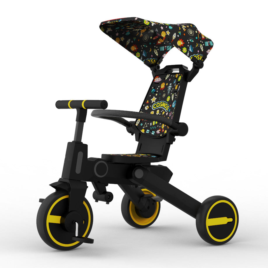 Lovely Baby Lovely Baby 7-in-1 Kids Tricycle - Yellow - dimensions and contents