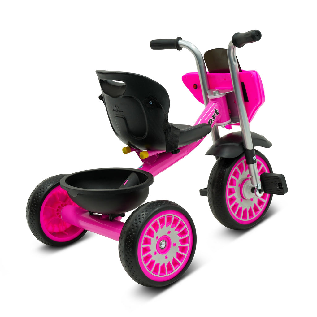Lovely Baby Lovely Baby Sport Kids Tricycle with Rear Storage Basket - Pink - lifestyle view