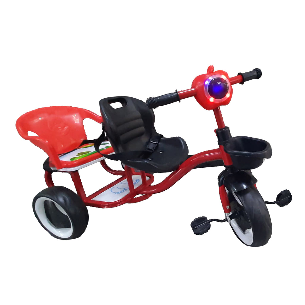 Lovely Baby Lovely Baby 2-Seater Kids Tricycle with Interactive Lights & Music - Red - alternate angle