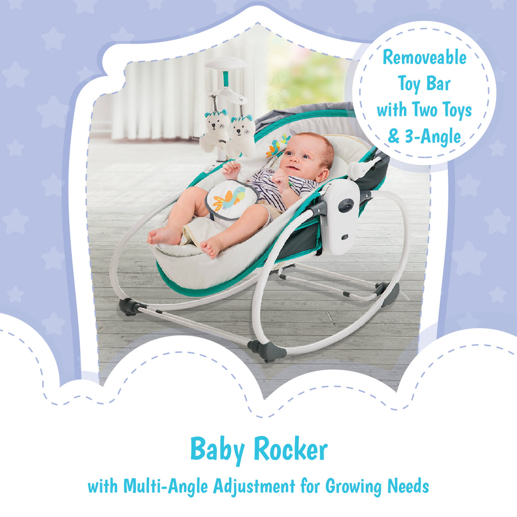 Mastela 5 In 1 Rocker & Bassinet for Infants - Green