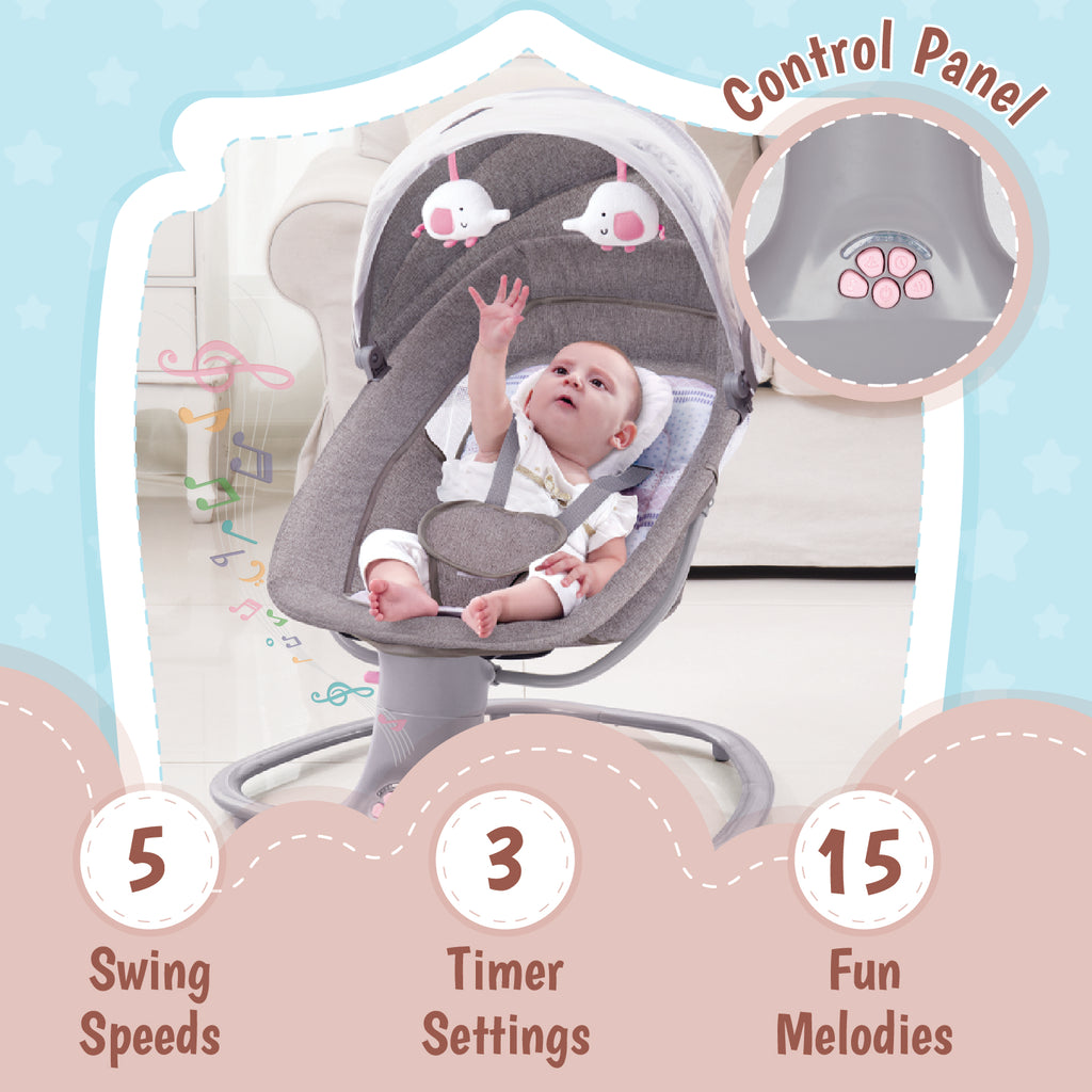 Mastela 3 In 1 Deluxe Multi-Functional Swing & Bassinet - Beige