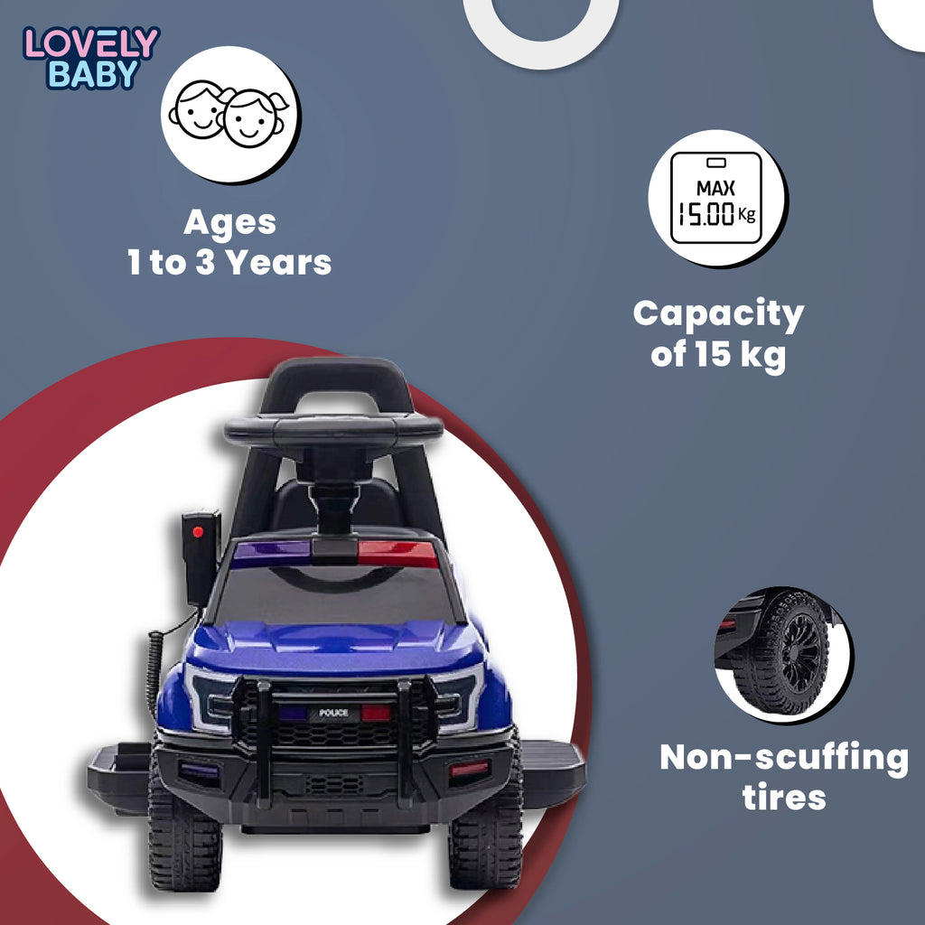 Lovely Baby Lovely Baby Police Patrol Kids Ride-On Push Car - Blue - additional view 5