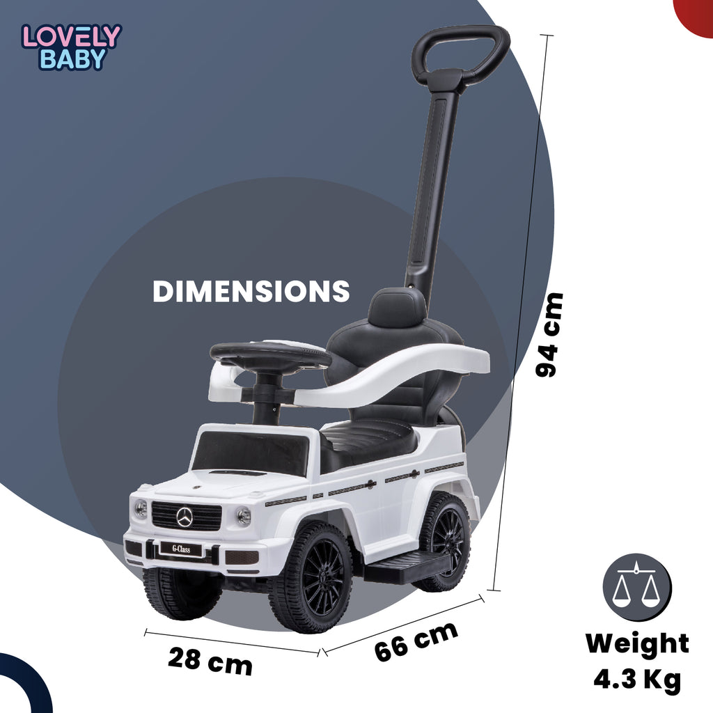 Lovely Baby Mercedes-Benz G-Class Kids Ride-On Push Car - White - additional view 7