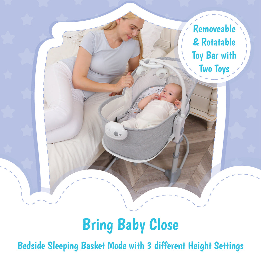Mastela 6-in-1 Deluxe Multi-Functional Bassinet - Grey