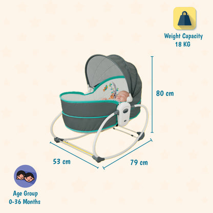 Mastela 5 In 1 Rocker & Bassinet for Infants - Green