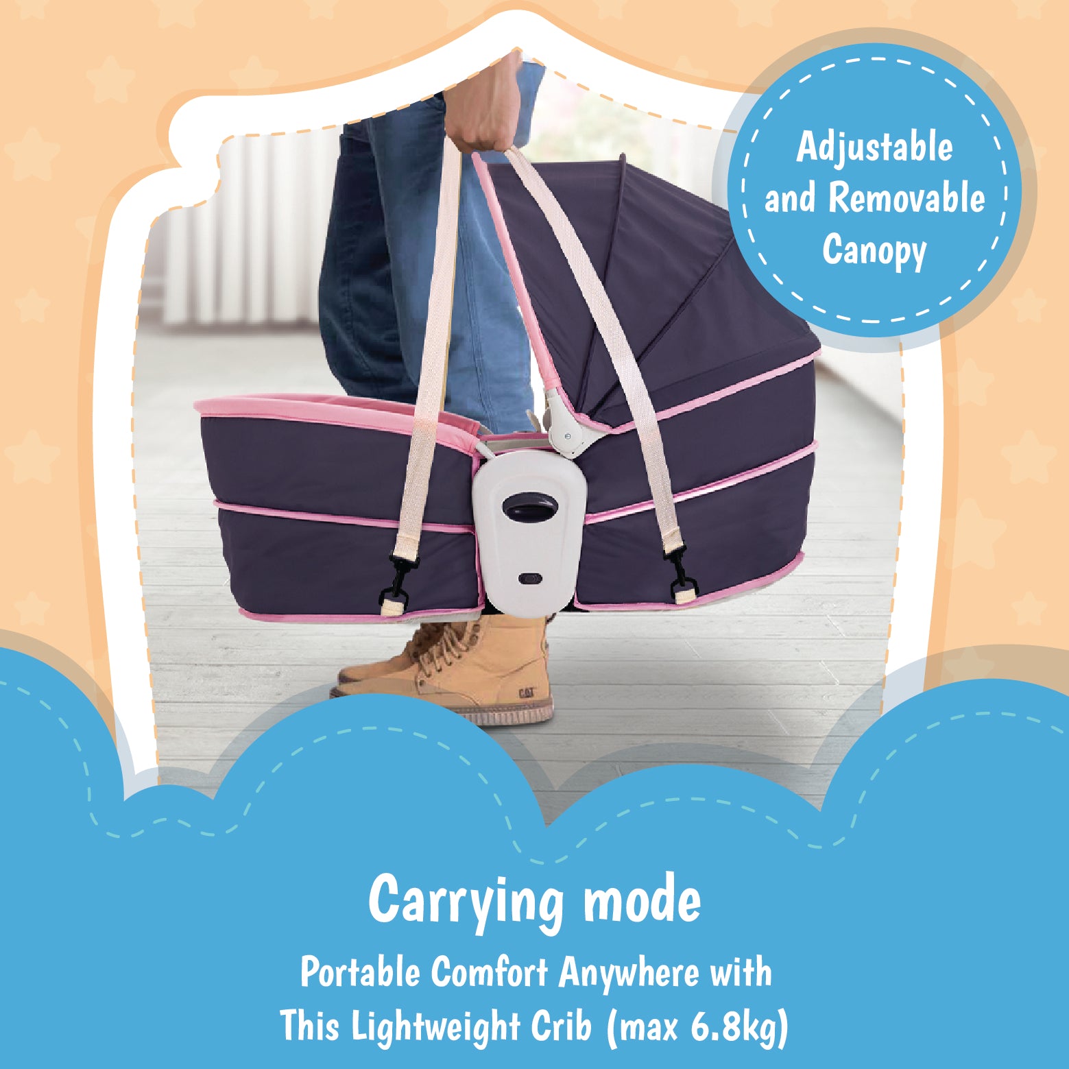 Mastela 5 In 1 Rocker & Bassinet for Infants - Pink