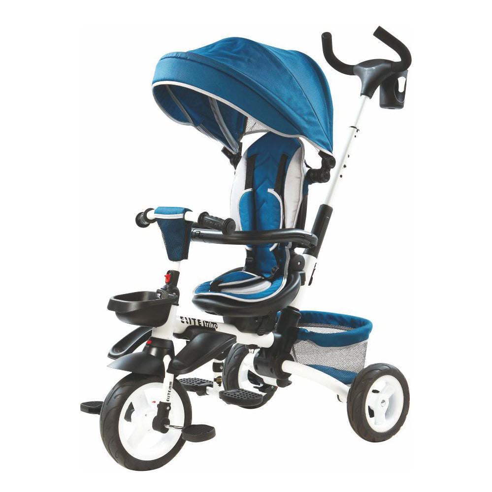 Lovely Baby Lovely Baby Multi-Functional Kids Tricycle with 360° Rotating Seat & Canopy - Blue - product hero