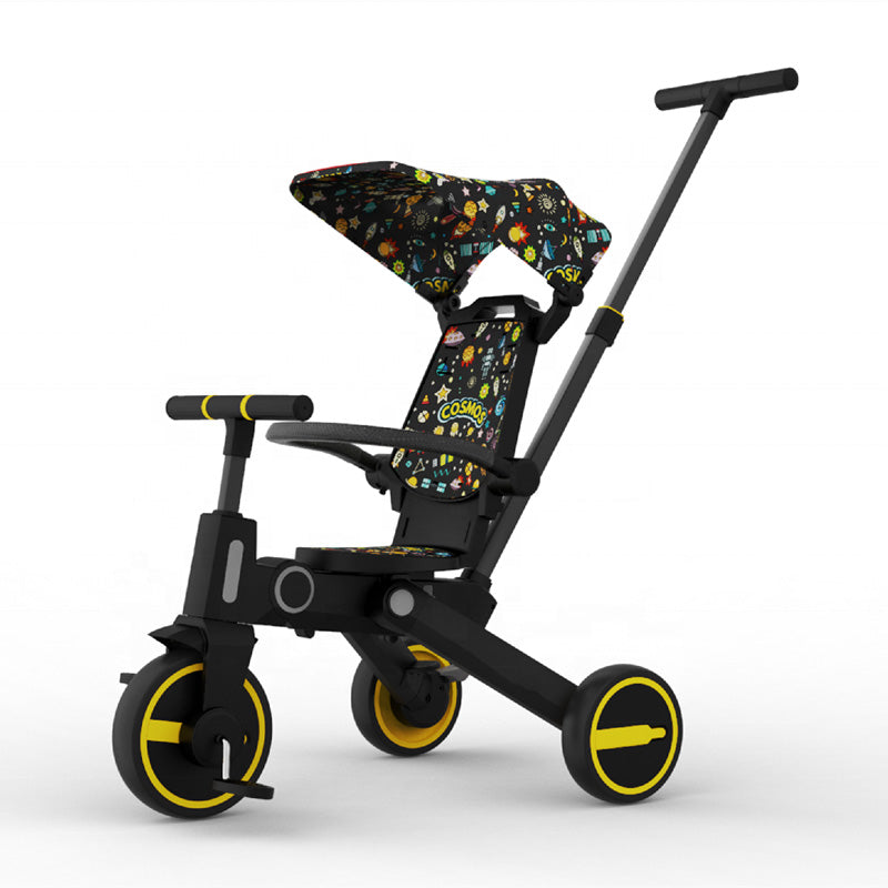 Lovely Baby Lovely Baby 7-in-1 Kids Tricycle - Yellow - lifestyle view