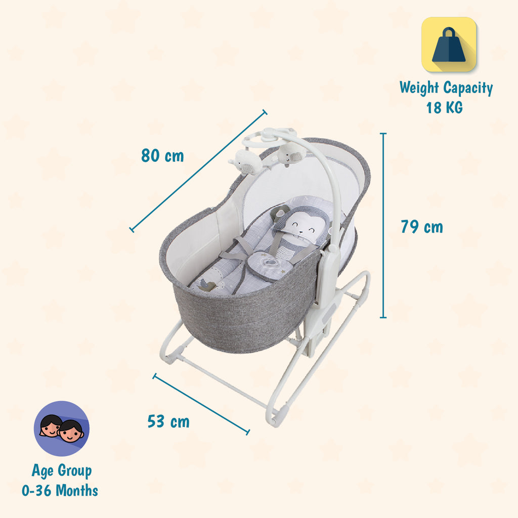 Mastela 4-in-1 Swing & Bassinet - Monkey