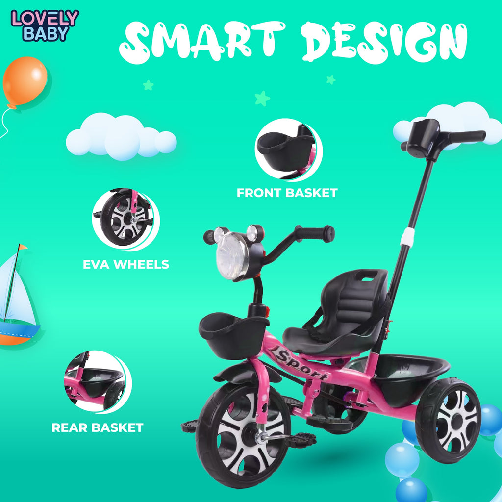 Lovely Baby Lovely Baby Kids Smart Tricycle - Pink - alternate angle