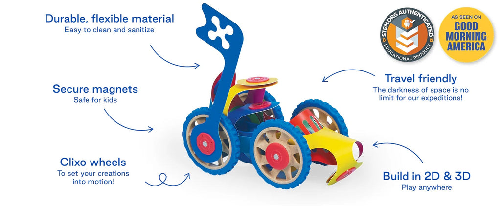 Clixo Wheel Creator Pack - 72 Piece Magnetic Building Set