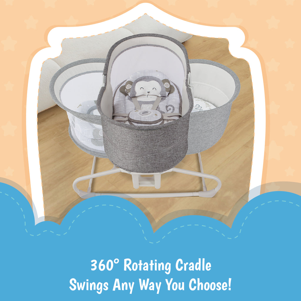 Mastela 4-in-1 Swing & Bassinet - Monkey