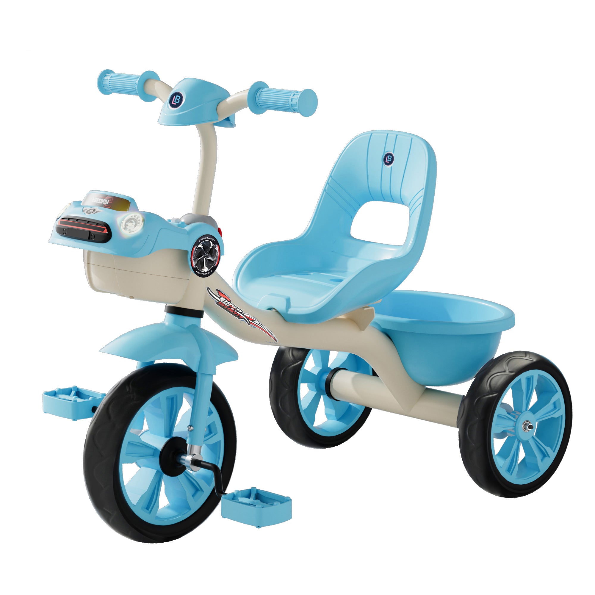 Lovely Baby Lovely Baby Smart Kids Tricycle with Interactive LED Lights, Music & Dual Storage - Blue - product hero