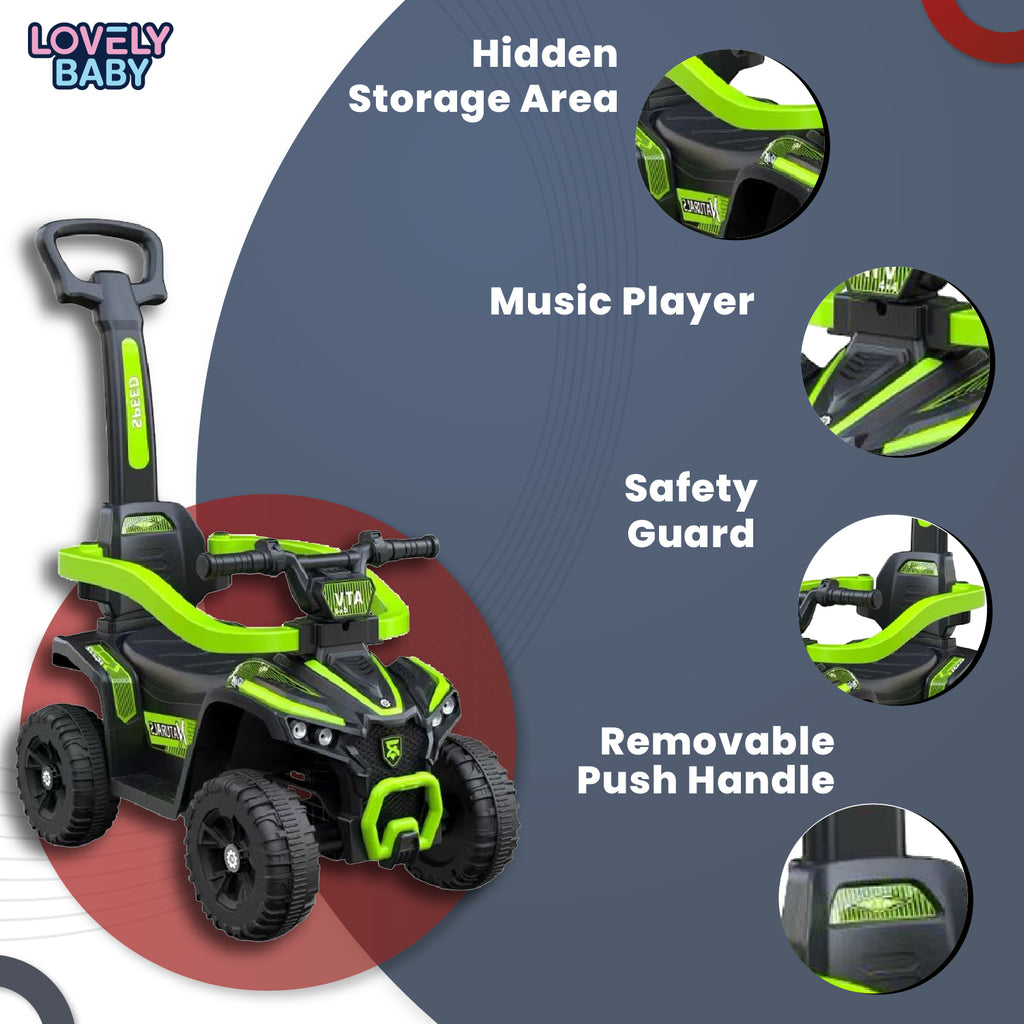 Lovely Baby Lovely Baby Kids Ride-On ATV Push Car - Green - alternate angle