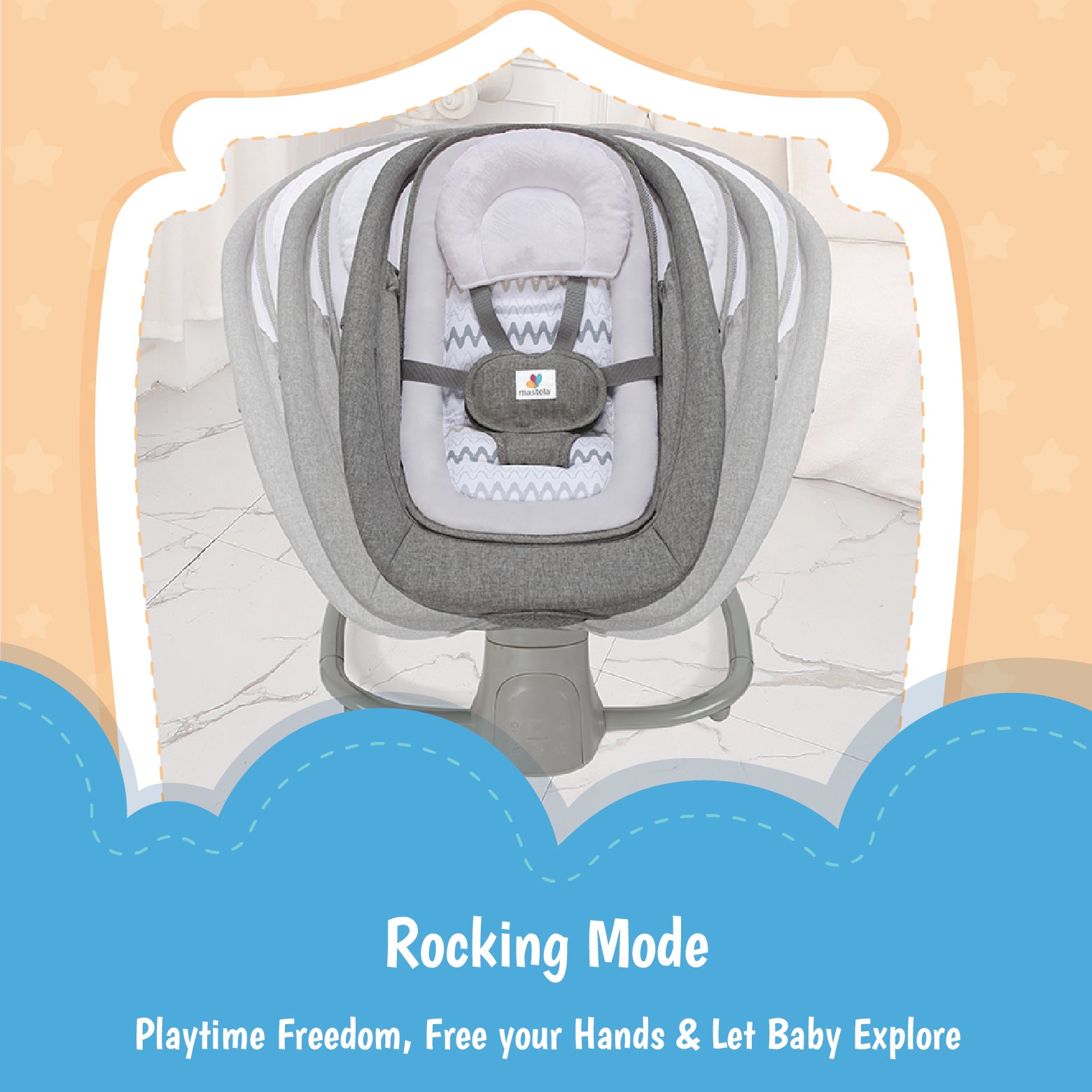 Mastela 4-in-1 Baby Rocking Chair - Dark Grey