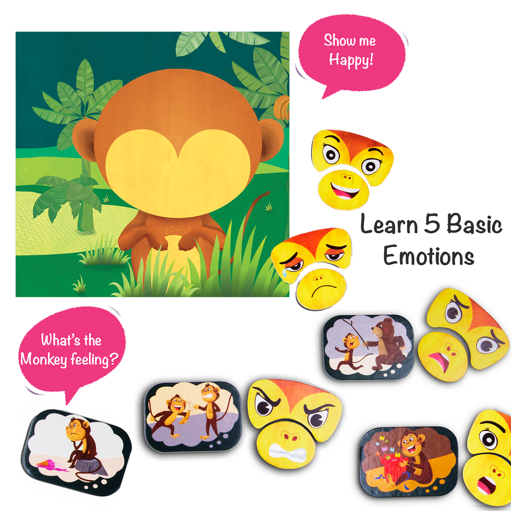 Chalk & Chuckles Monkey Expressions - Social-Emotional Learning Game (Ages 2+) - Image 4