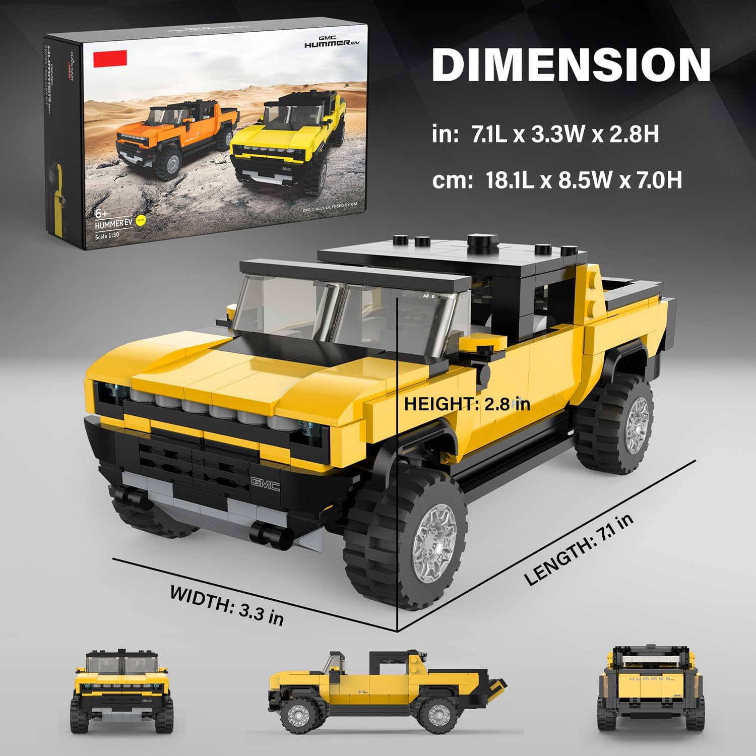 Rastar Bricks - Hummer EV Yellow - 431 Pieces - Image 7