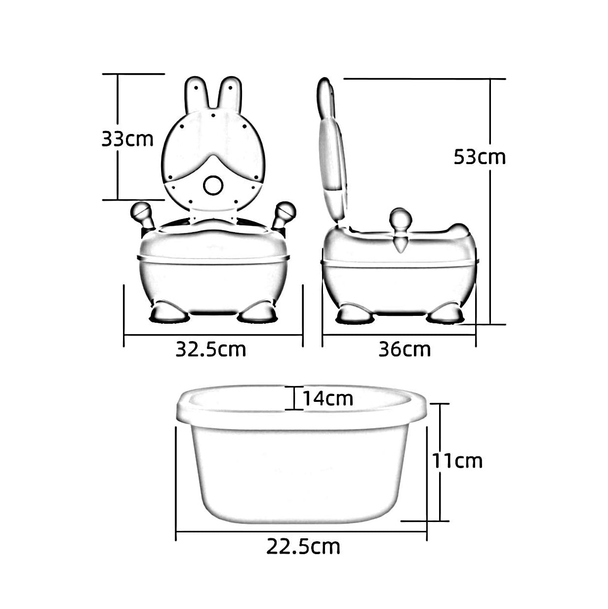 Potty Training Seat - Rabbit Pink/Blue - Image 7