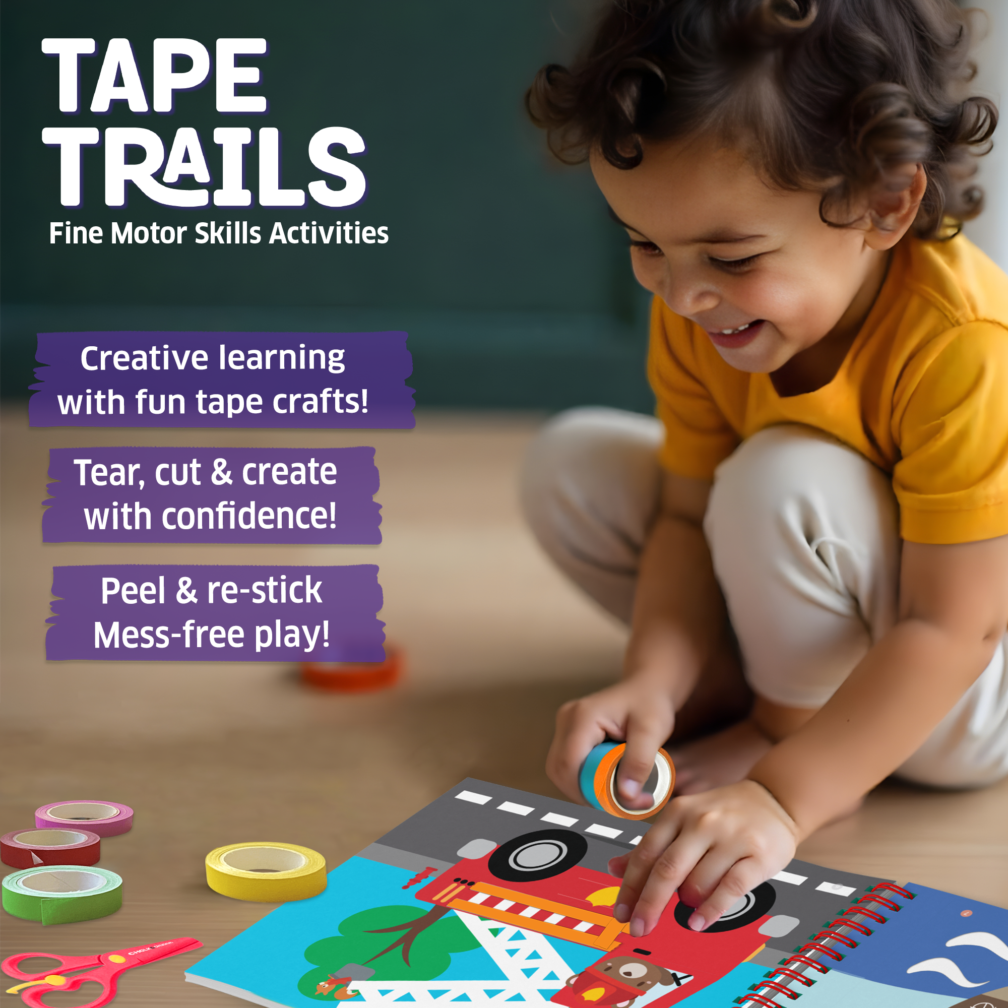 Chalk & Chuckles Tape Trails - Tape Art Craft Kit (Ages 3 to 7) - Image 8