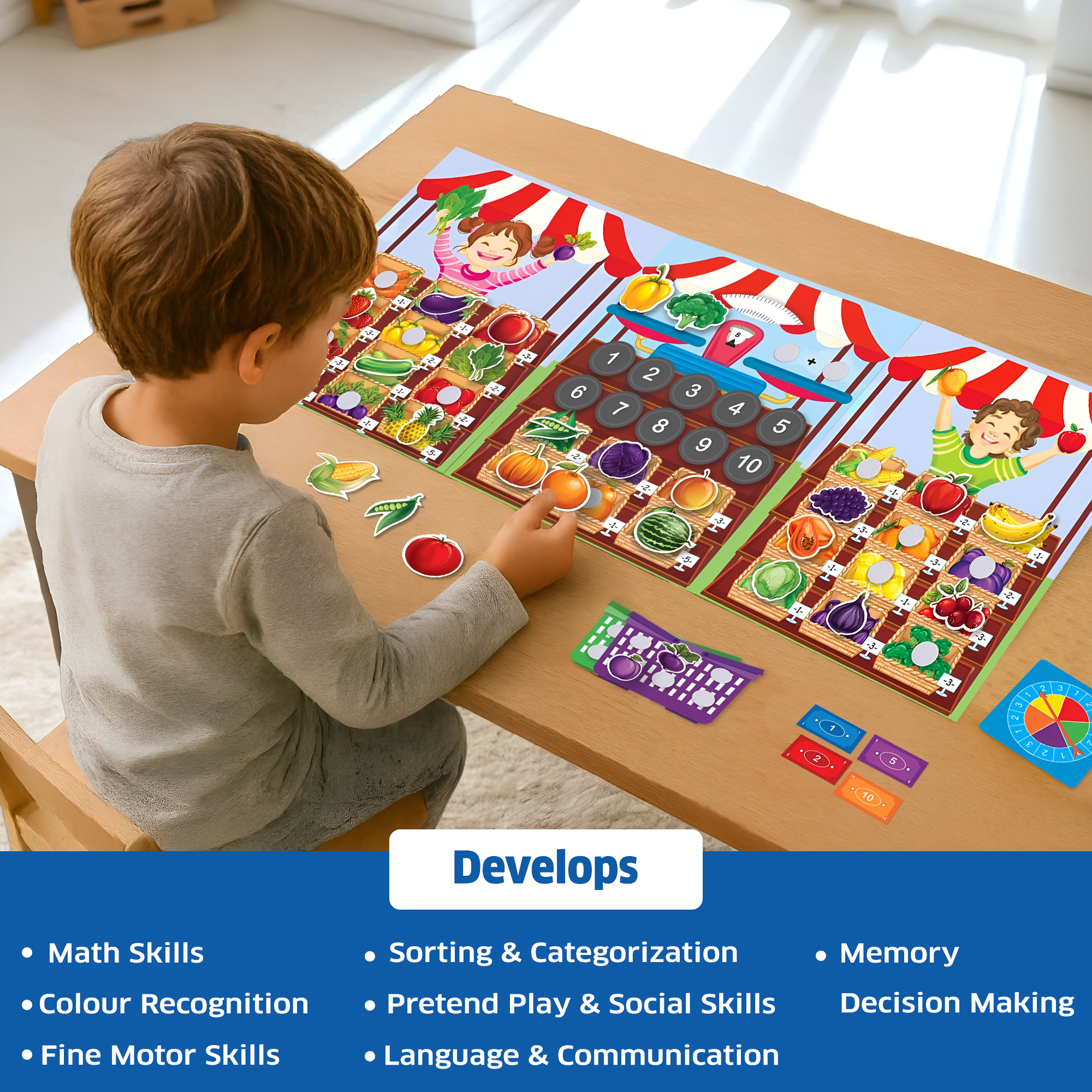 Chalk & Chuckles Busy Market - Learning Game (Ages 3 to 6) - Image 4