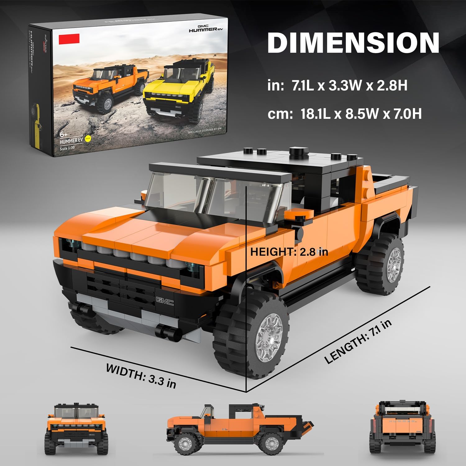 Rastar Bricks - Hummer EV Orange - 431 Pieces - Image 7